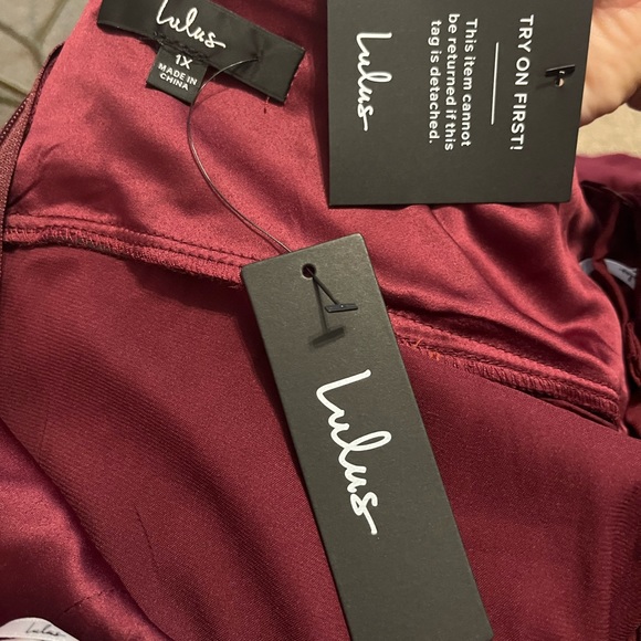 Lulus Dreamy Romance Backless Maxi Dress, 1X, Burgundy - Picture 2 of 4